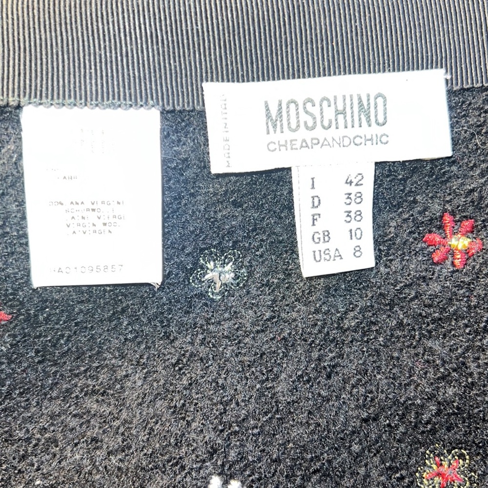 Beautiful Moschino CheapandChic Wool Floral Embroidered Skirt Sz. 8 - Picture 5 of 7